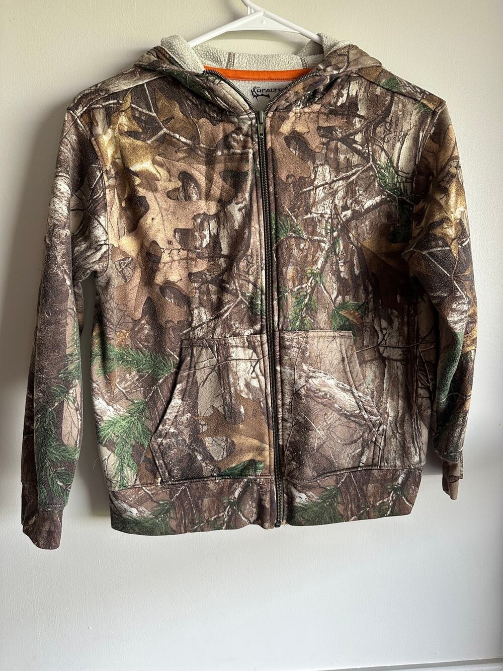Realtree Youth Camo Full Zip Fleece Hoodie Jacket Kids Size Medium 8